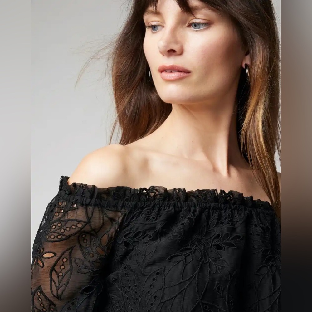 WHBM Off-The-Shoulder Eyelet Blouse - Picture 2 of 3
